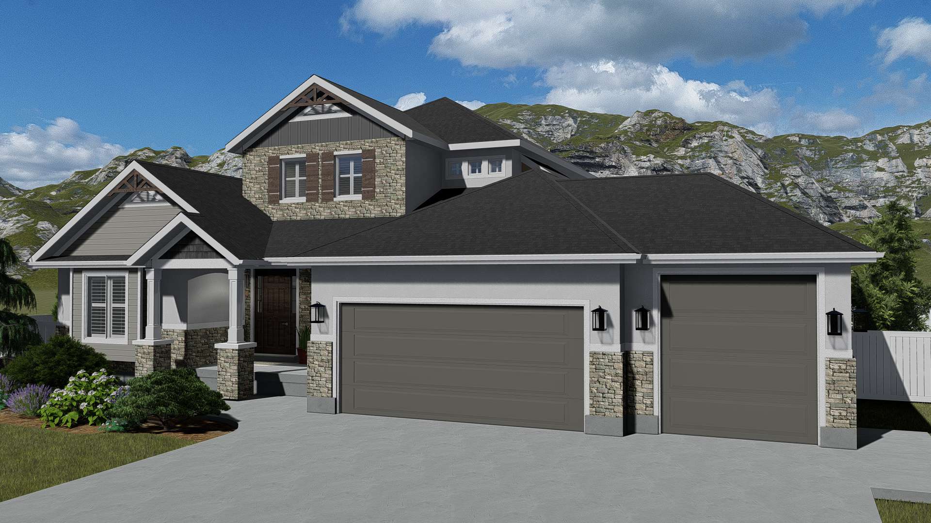 Front View of this 3-Bedroom, 2920 Sq Ft Plan - 187-1154