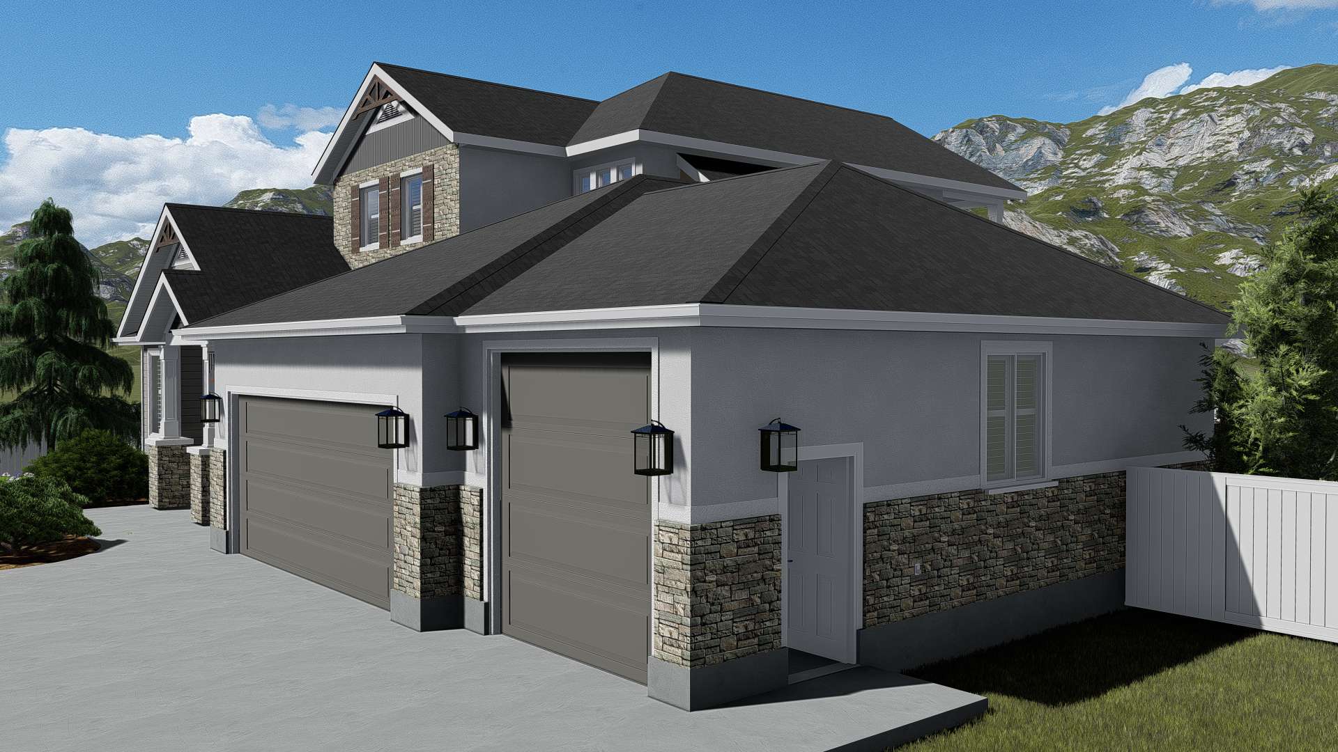 Side View of this 3-Bedroom, 2920 Sq Ft Plan - 187-1154