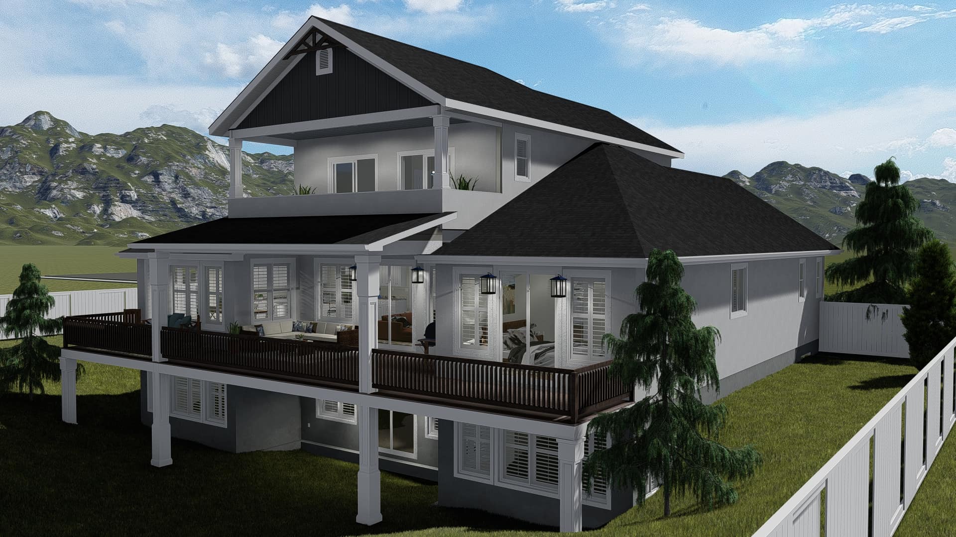Side View of this 3-Bedroom, 2920 Sq Ft Plan - 187-1154