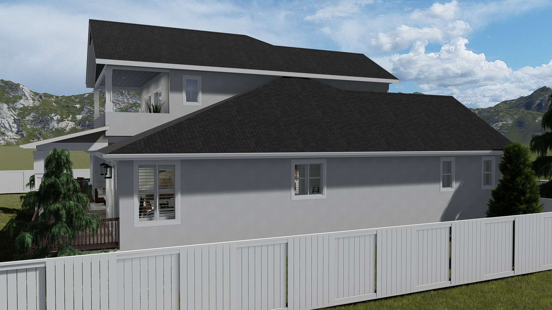 Side View of this 3-Bedroom, 2920 Sq Ft Plan - 187-1154