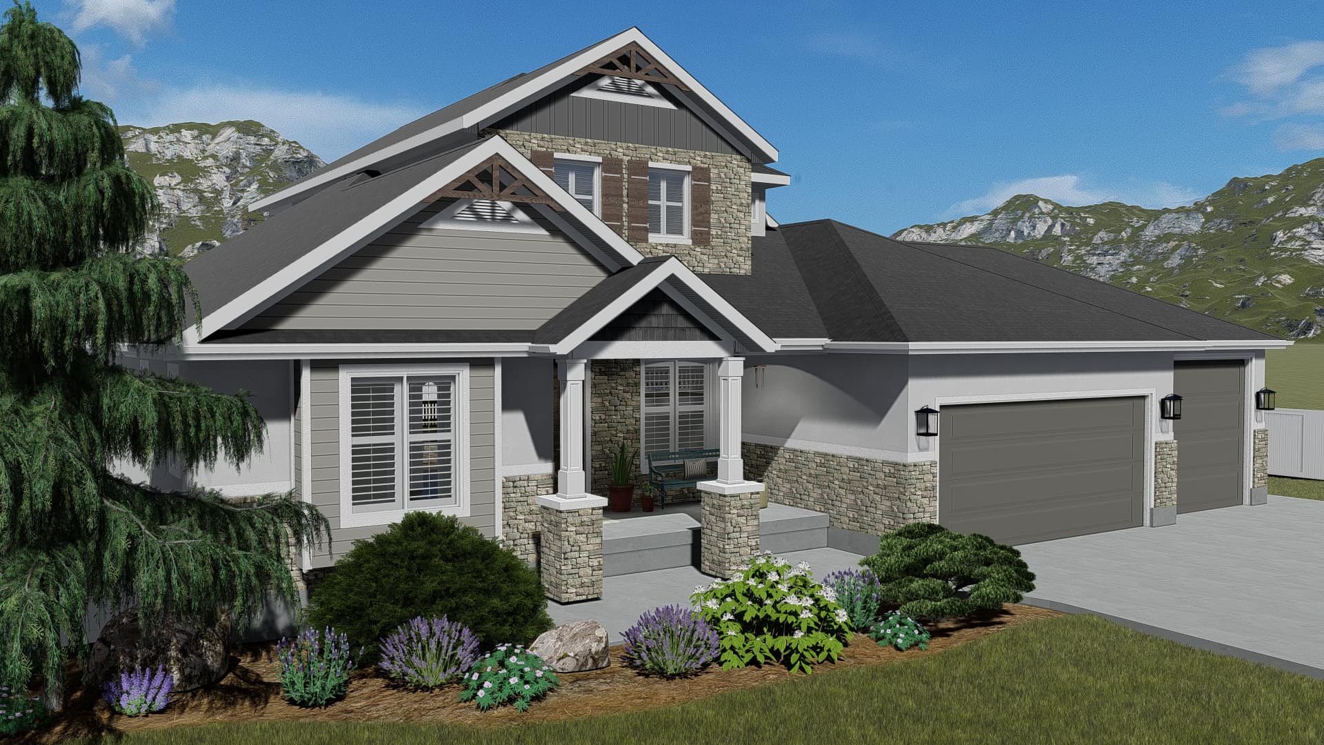 Front View of this 3-Bedroom, 2920 Sq Ft Plan - 187-1154