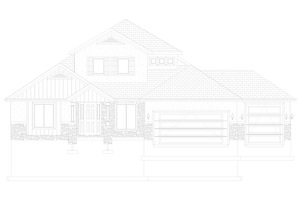Home Plan Front Elevation of this 2-Bedroom,2920 Sq Ft Plan -187-1154