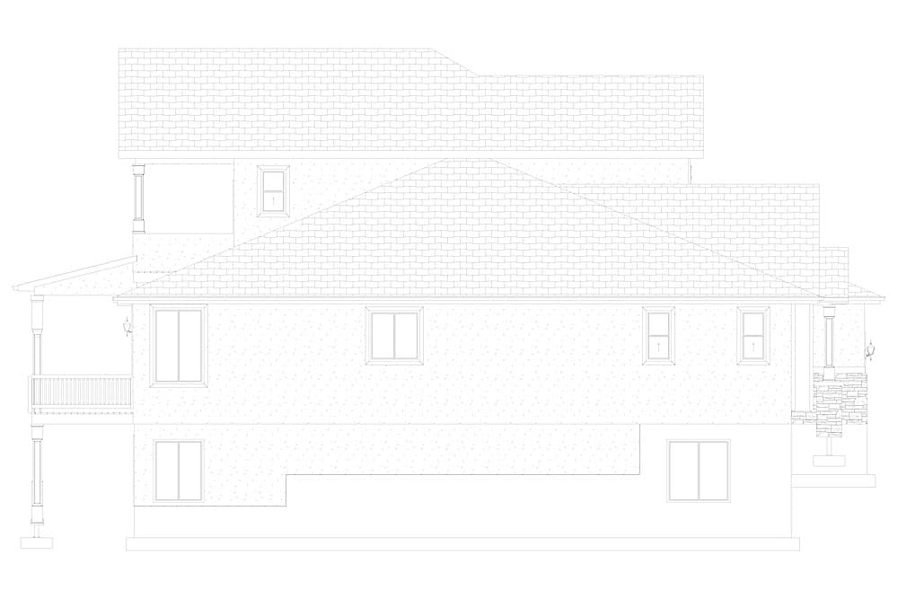 Home Plan Left Elevation of this 2-Bedroom,2920 Sq Ft Plan -187-1154