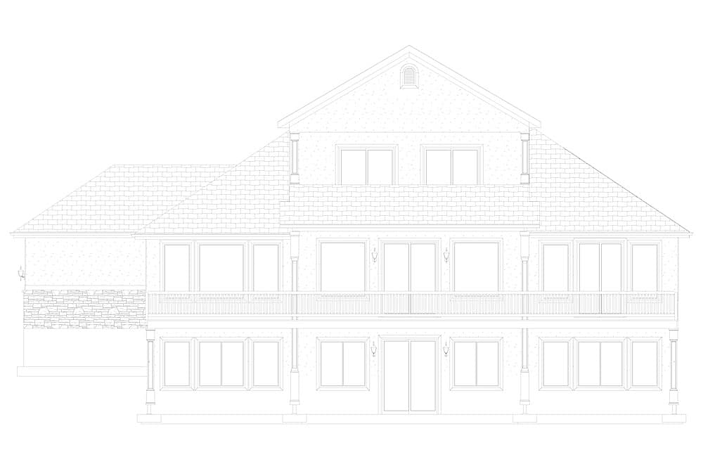 Home Plan Rear Elevation of this 2-Bedroom,2920 Sq Ft Plan -187-1154