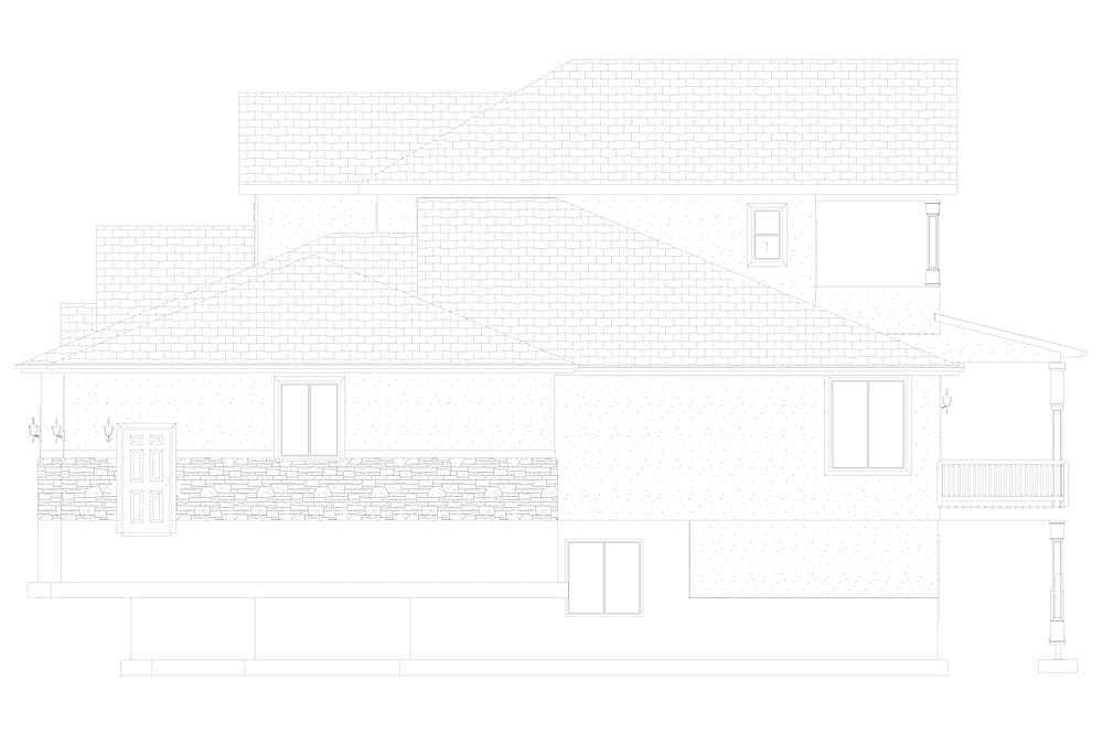 Home Plan Right Elevation of this 2-Bedroom,2920 Sq Ft Plan -187-1154