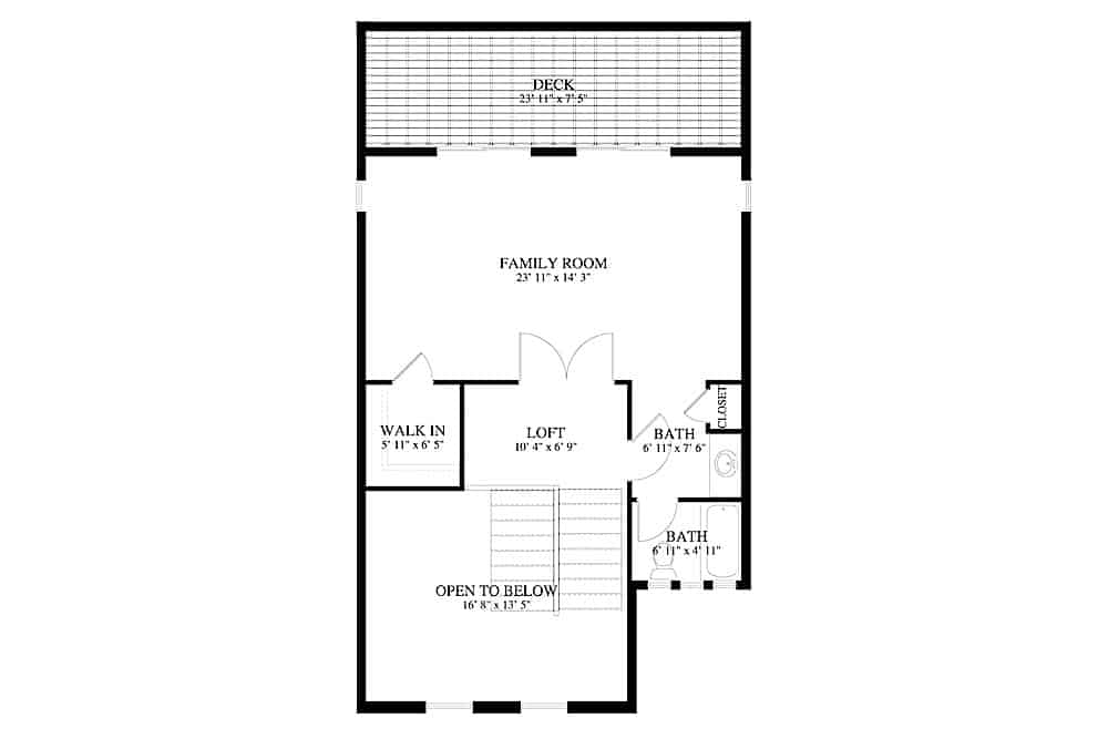 Floor Plan Upper Level of Contemporary Plan #187-1154