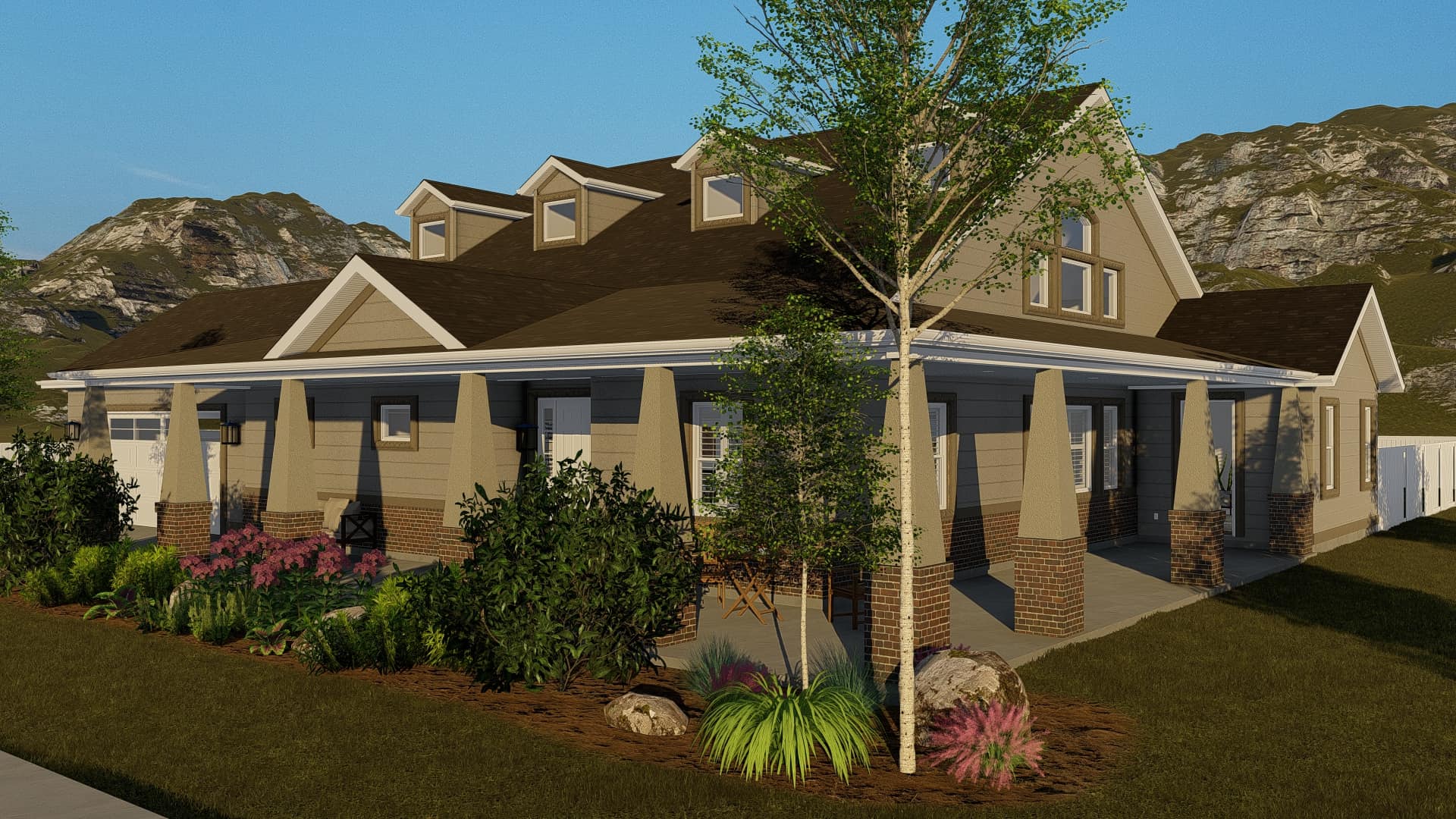 Side View of this 3-Bedroom, 2705 Sq Ft Plan - 187-1155