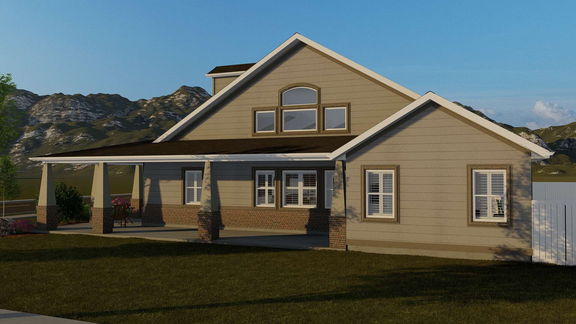 Side View of this 3-Bedroom, 2705 Sq Ft Plan - 187-1155