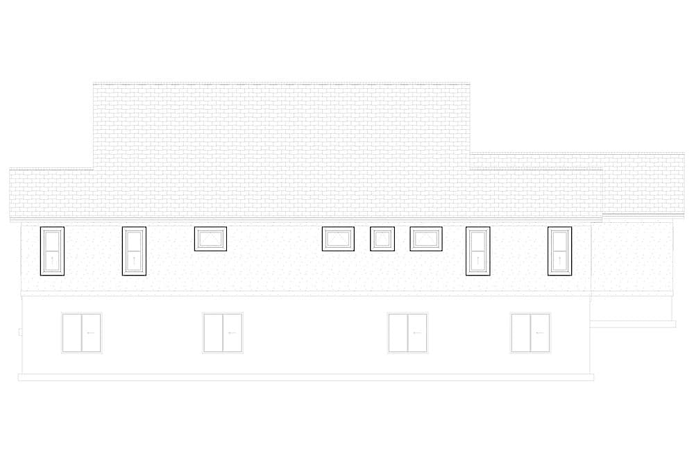 Home Plan Rear Elevation of this 2-Bedroom,2705 Sq Ft Plan -187-1155
