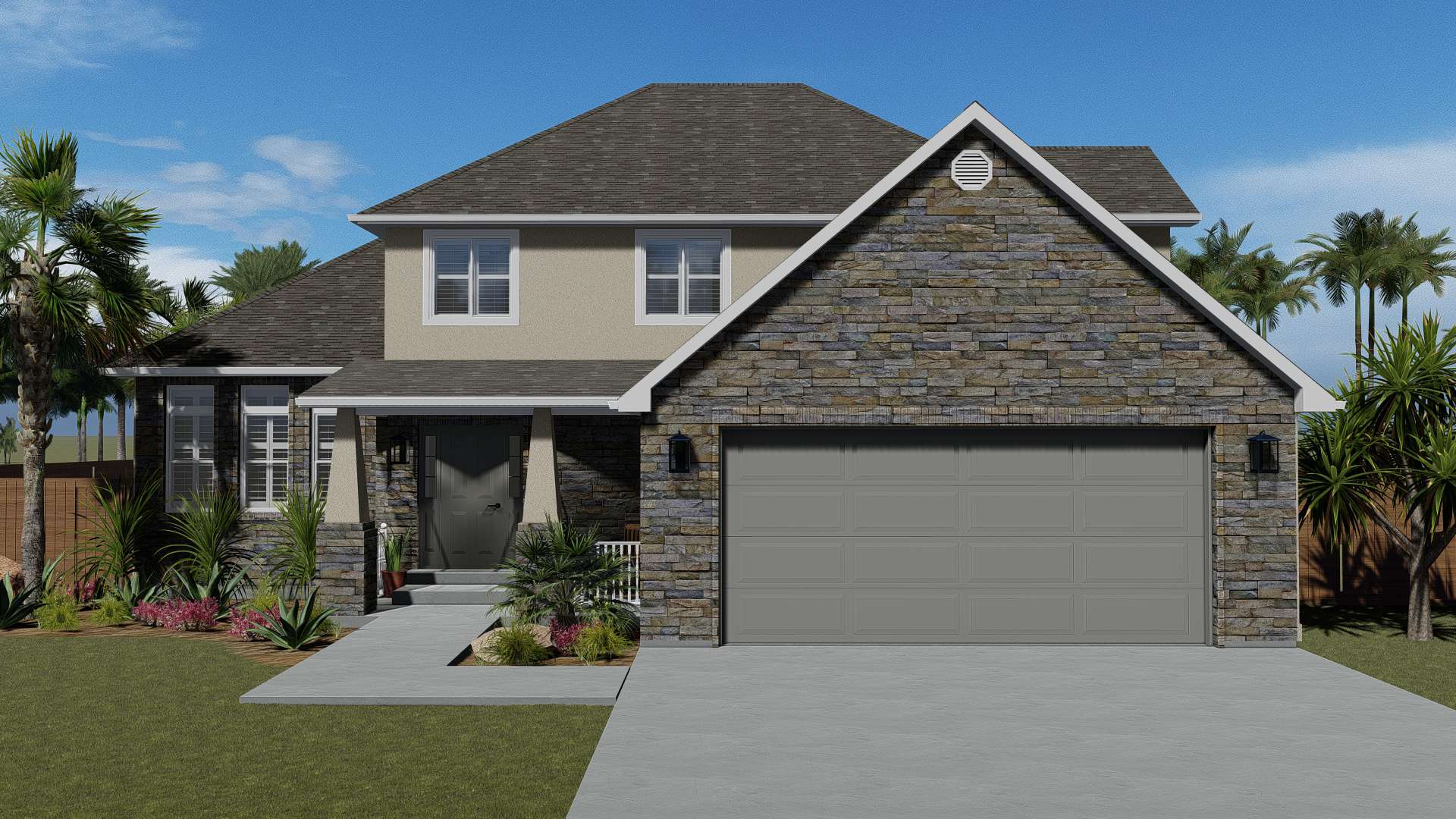 Front View of this 3-Bedroom, 2026 Sq Ft Plan - 187-1156