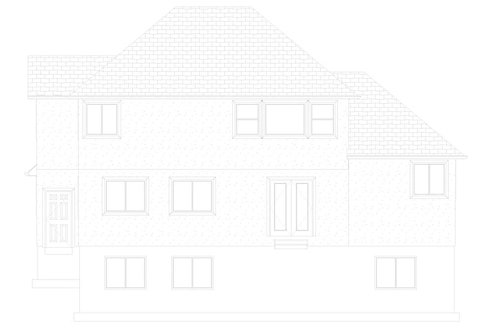 Home Plan Rear Elevation of this 3-Bedroom,2026 Sq Ft Plan -187-1156