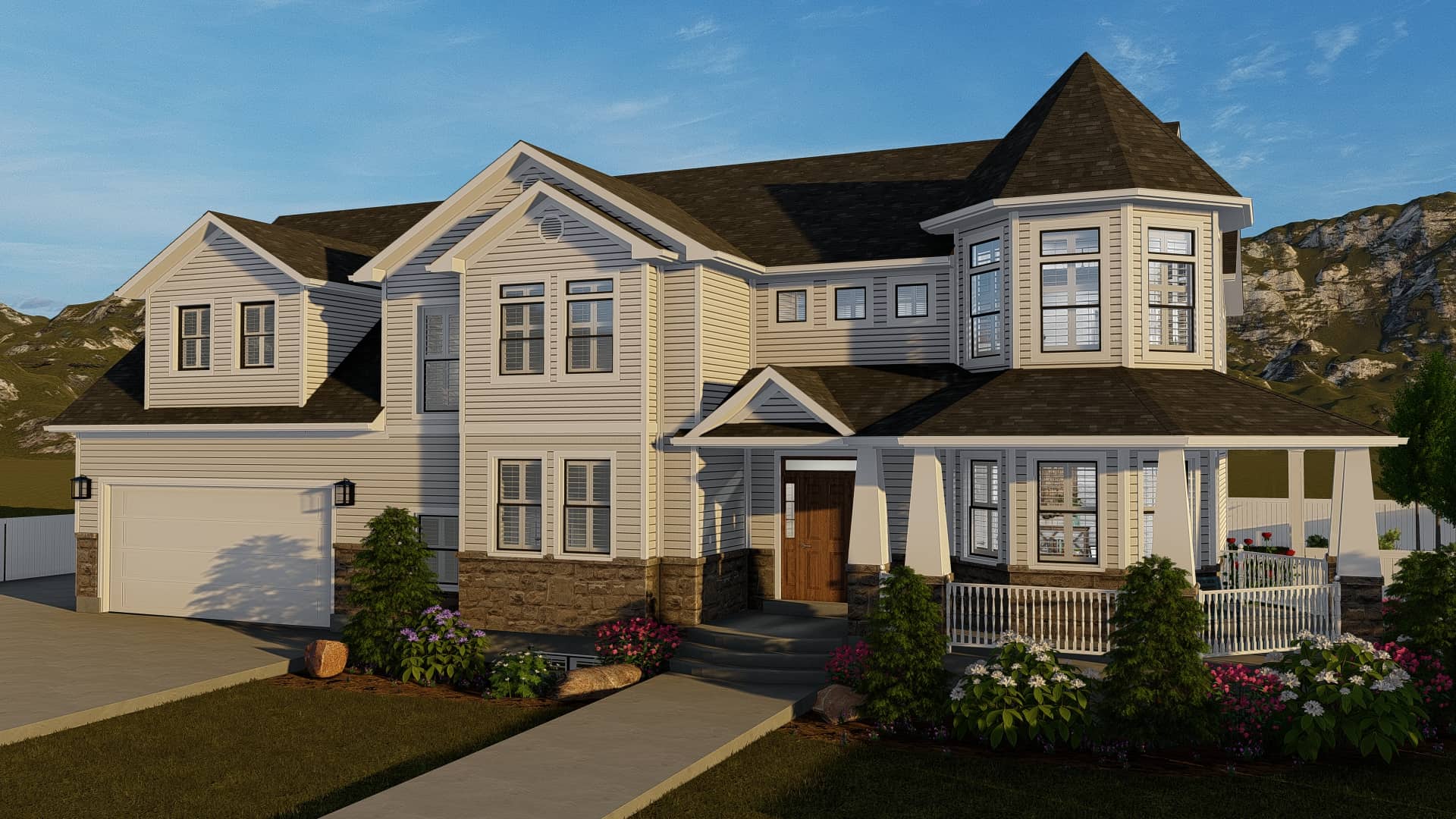 Front View of this 4-Bedroom, 2898 Sq Ft Plan - 187-1157