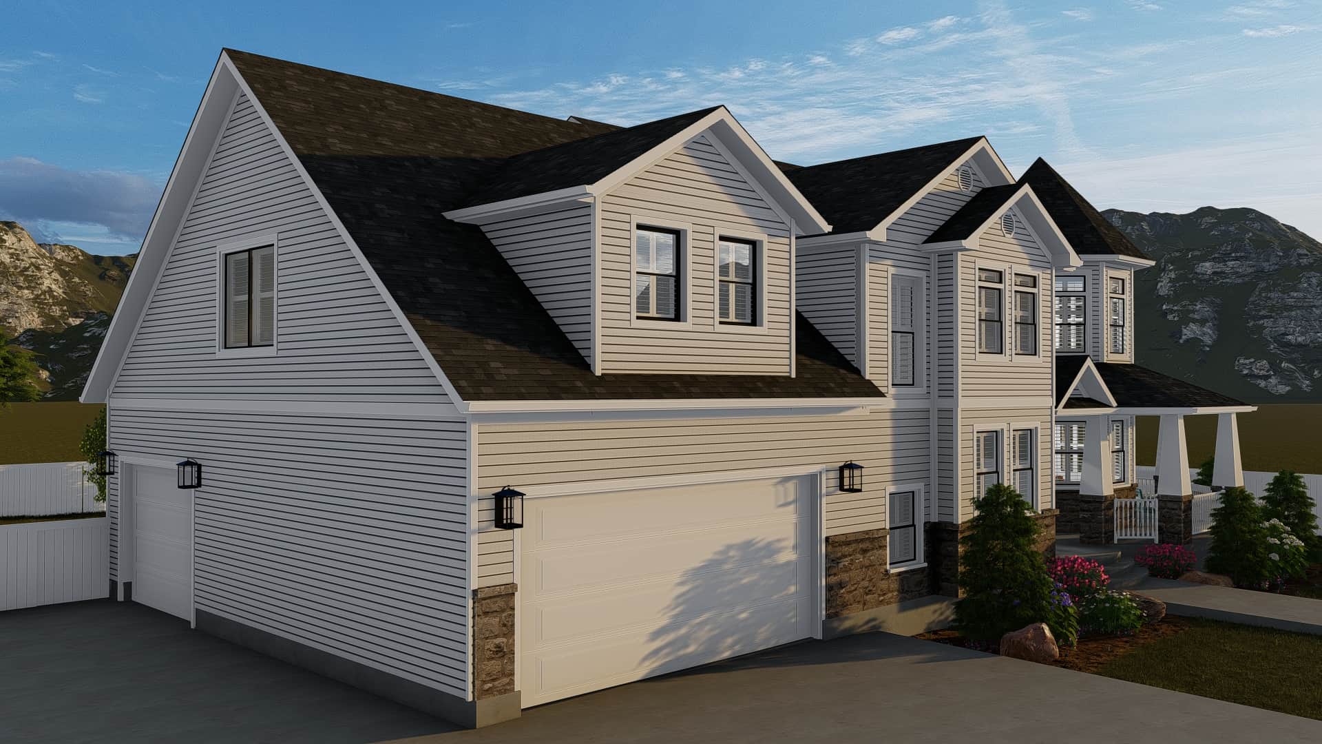 Side View of this 4-Bedroom, 2898 Sq Ft Plan - 187-1157