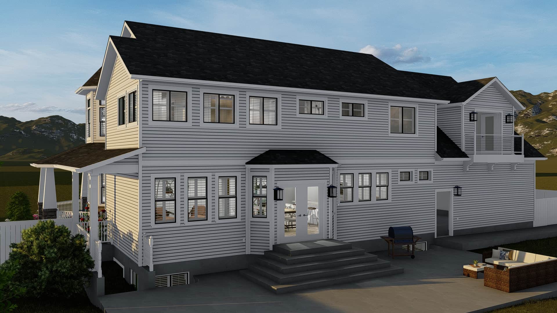 Rear View of this 4-Bedroom, 2898 Sq Ft Plan - 187-1157