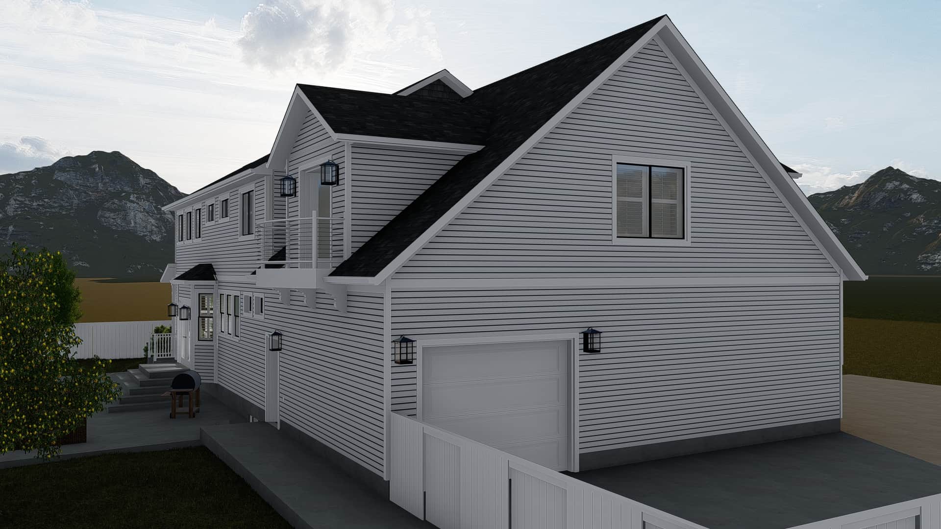 Side View of this 4-Bedroom, 2898 Sq Ft Plan - 187-1157