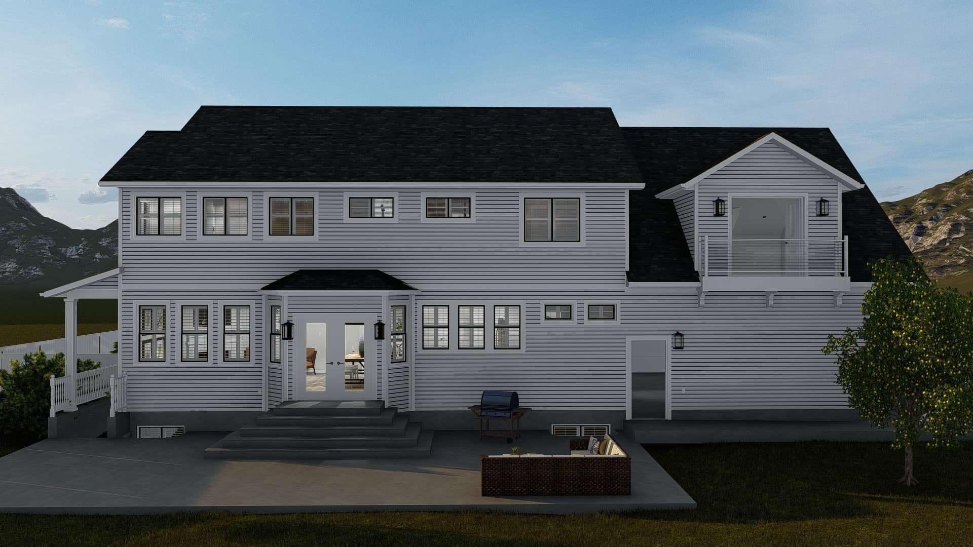 Rear View of this 4-Bedroom, 2898 Sq Ft Plan - 187-1157