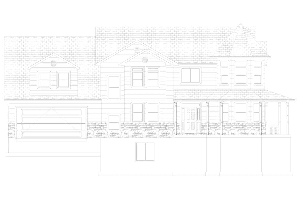 Home Plan Front Elevation of this 4-Bedroom,3571 Sq Ft Plan -187-1157