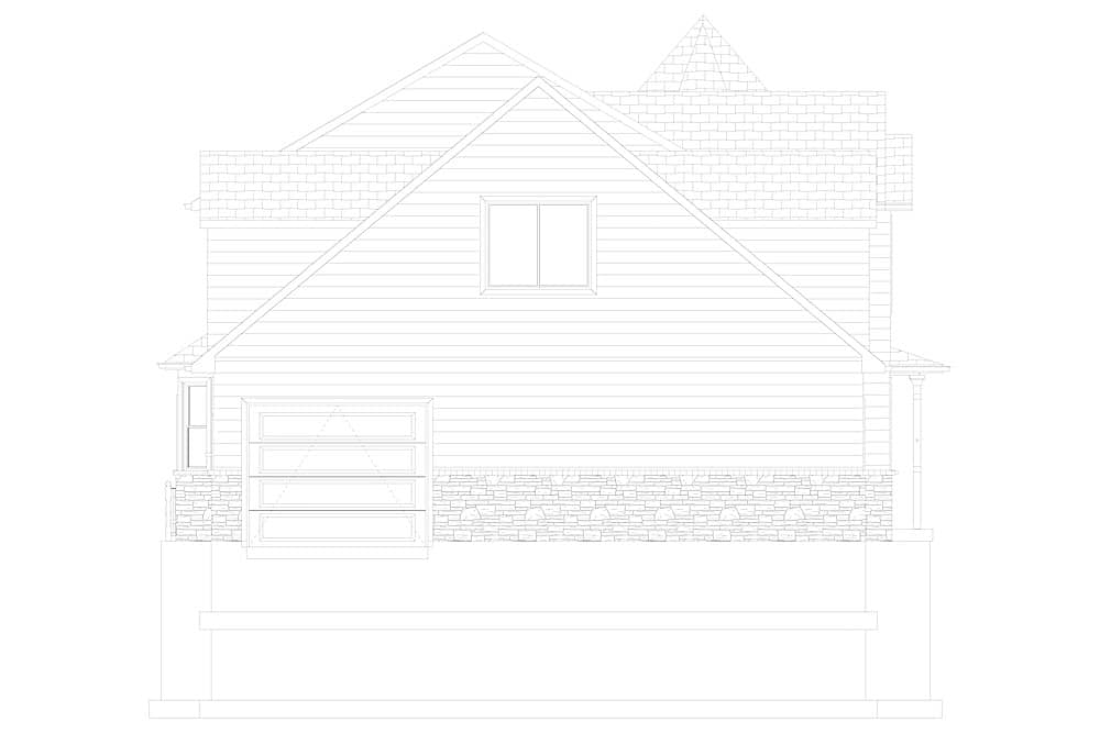 Home Plan Left Elevation of this 4-Bedroom,3571 Sq Ft Plan -187-1157