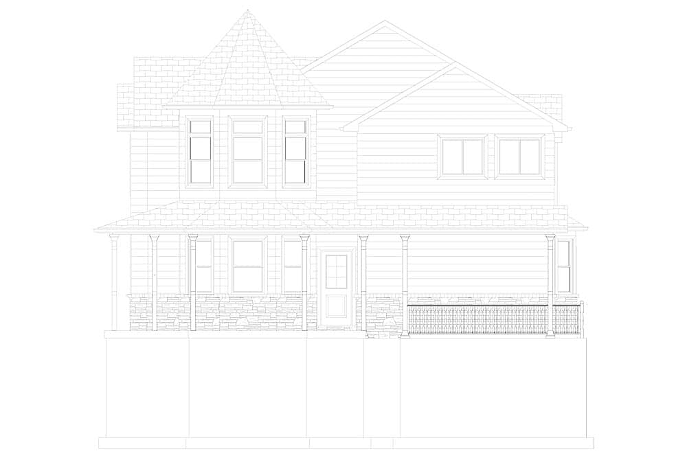 Home Plan Right Elevation of this 4-Bedroom,3571 Sq Ft Plan -187-1157