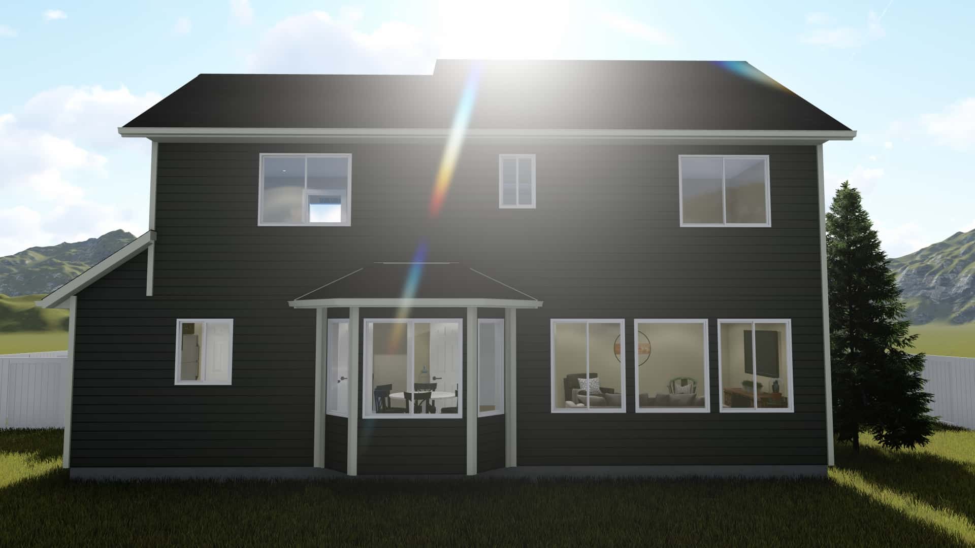 Rear View of this 3-Bedroom,1621 Sq Ft Plan -1621