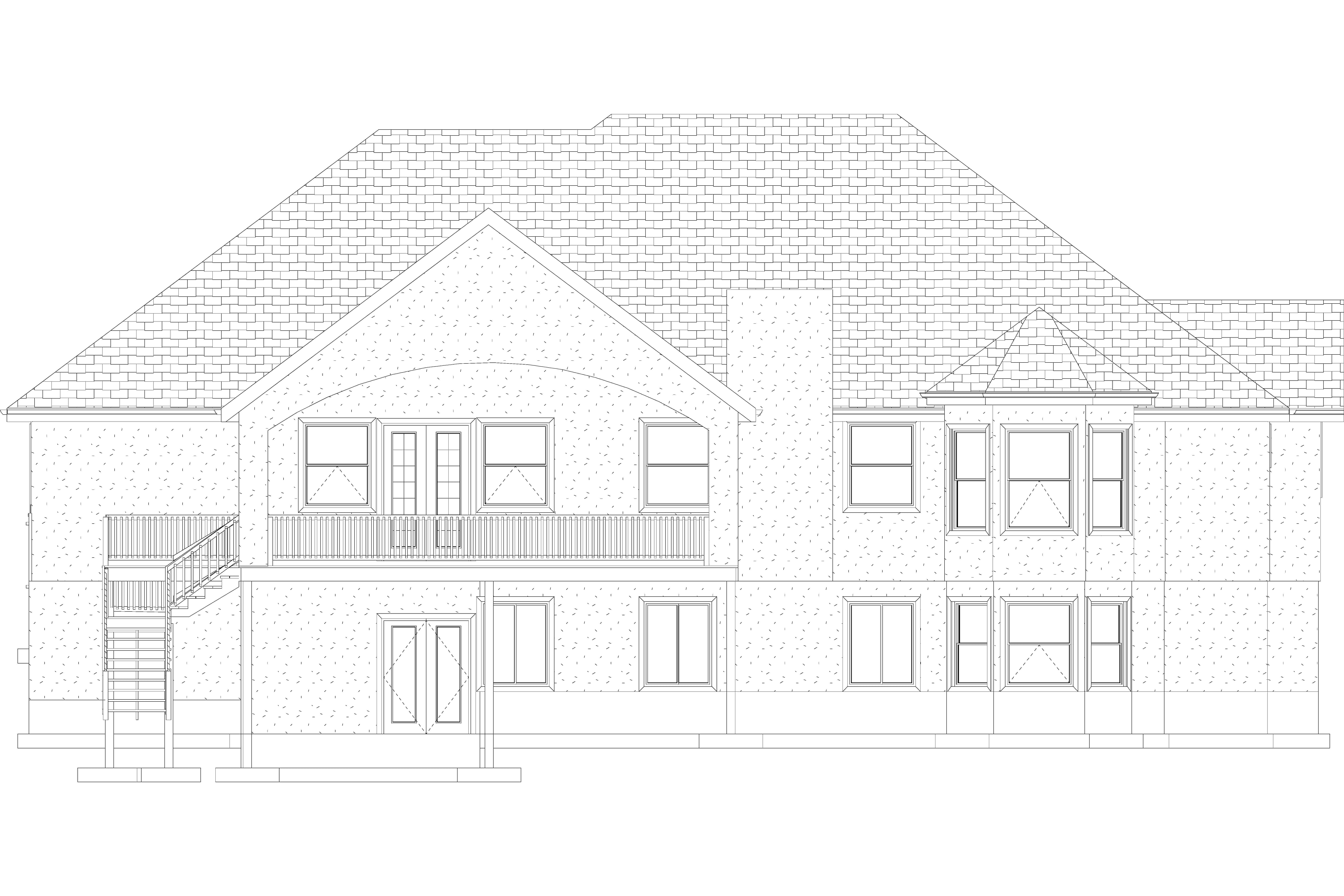 Home Plan Rear Elevation of this 1-Bedroom,2428 Sq Ft Plan -187-1159