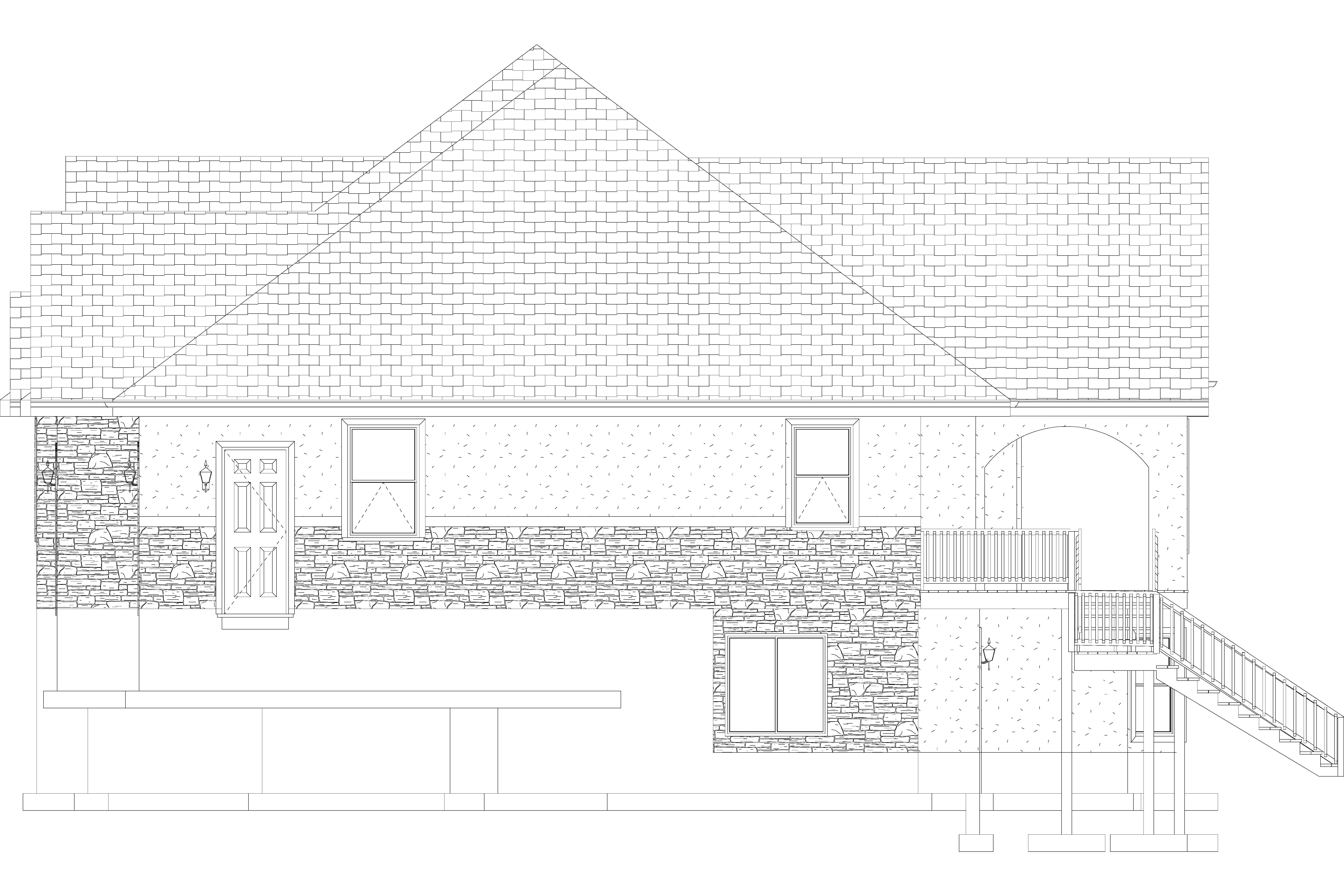 Home Plan Right Elevation of this 1-Bedroom,2428 Sq Ft Plan -187-1159