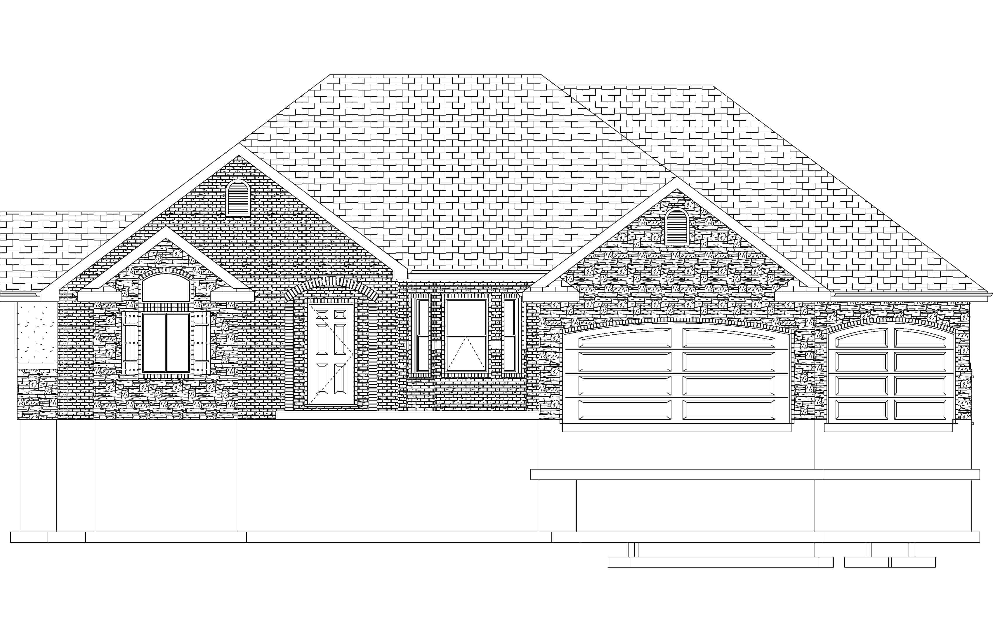 Home Plan Front Elevation of this 1-Bedroom,2428 Sq Ft Plan -187-1159