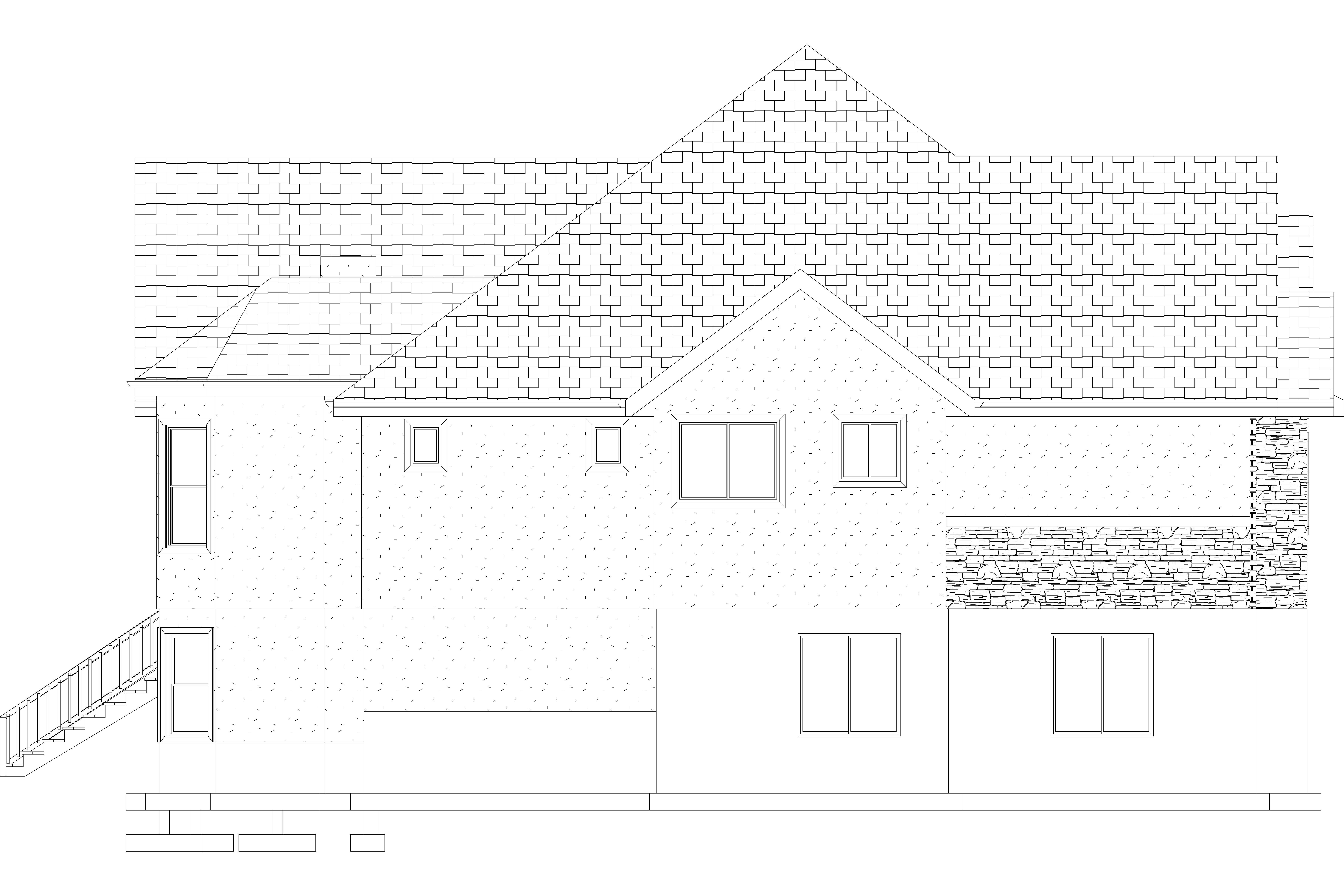 Home Plan Left Elevation of this 1-Bedroom,2428 Sq Ft Plan -187-1159