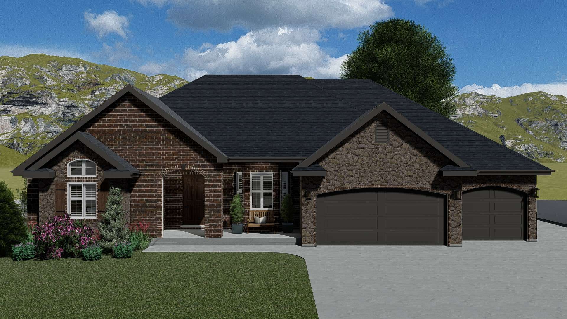 Front View of this 1-Bedroom, 2428 Sq Ft Plan - 187-1159