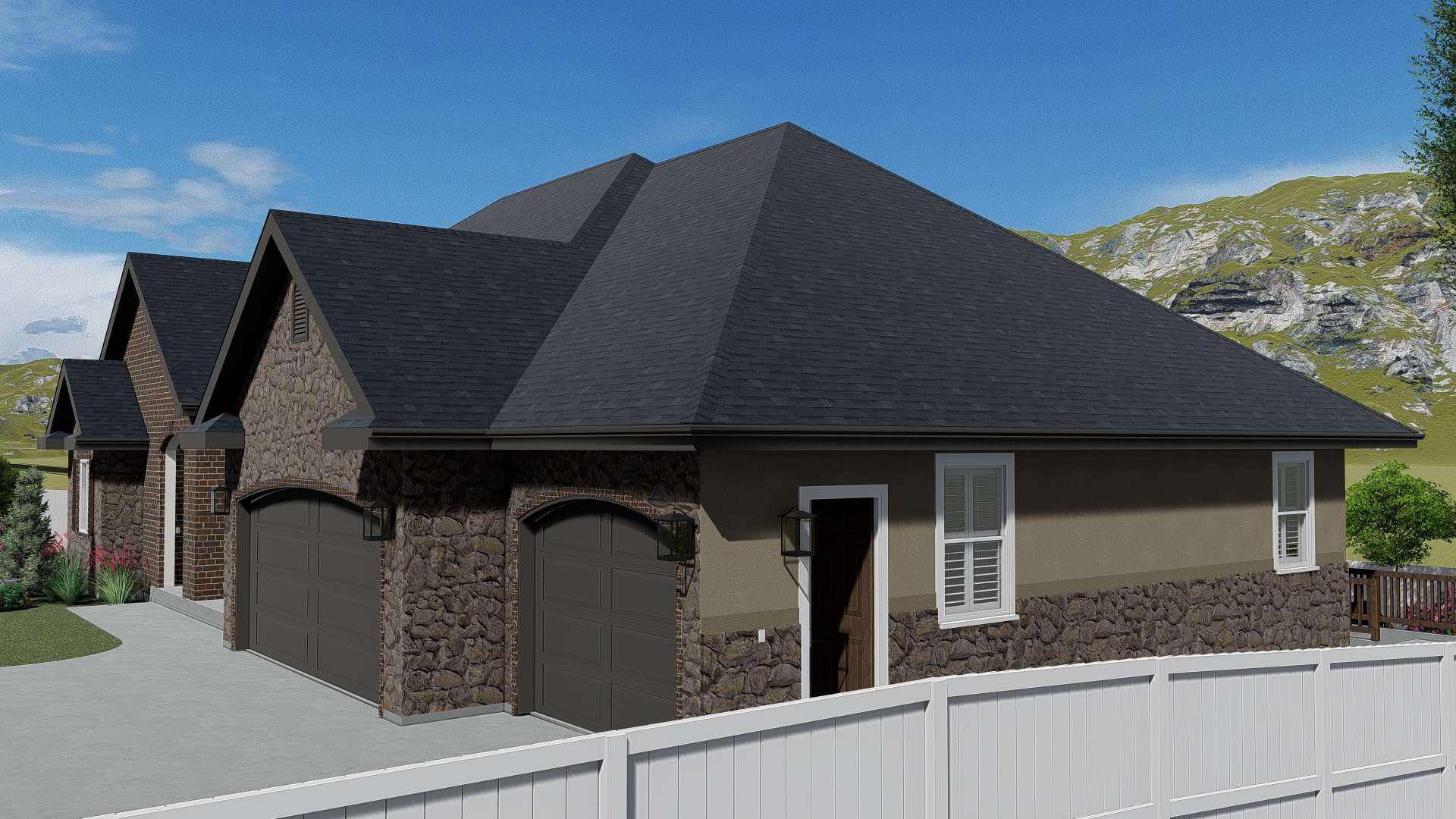 Side View of this 1-Bedroom, 2428 Sq Ft Plan - 187-1159