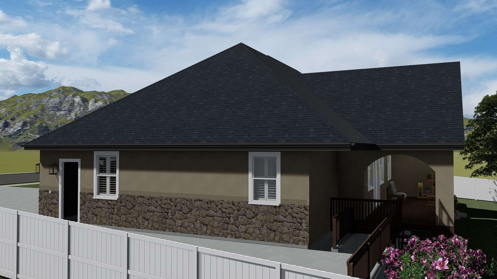 Side View of this 1-Bedroom, 2428 Sq Ft Plan - 187-1159