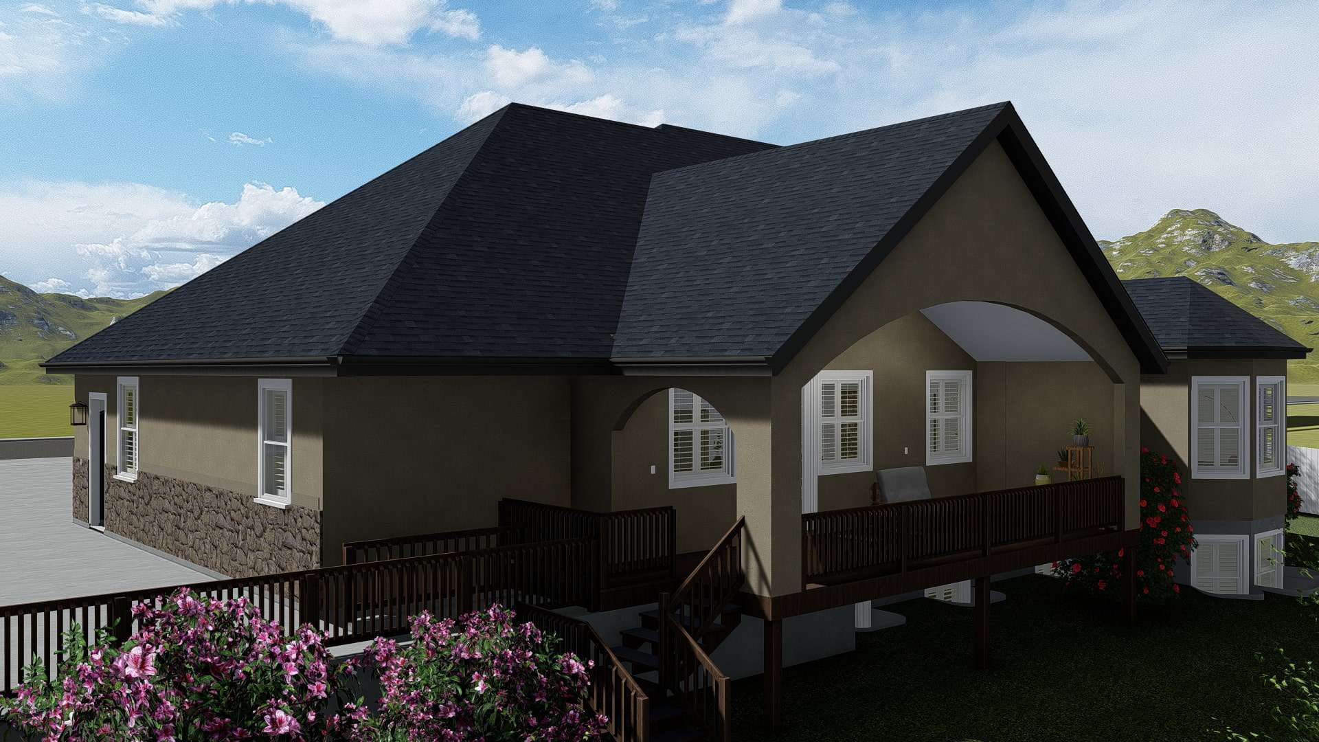 Side View of this 1-Bedroom, 2428 Sq Ft Plan - 187-1159