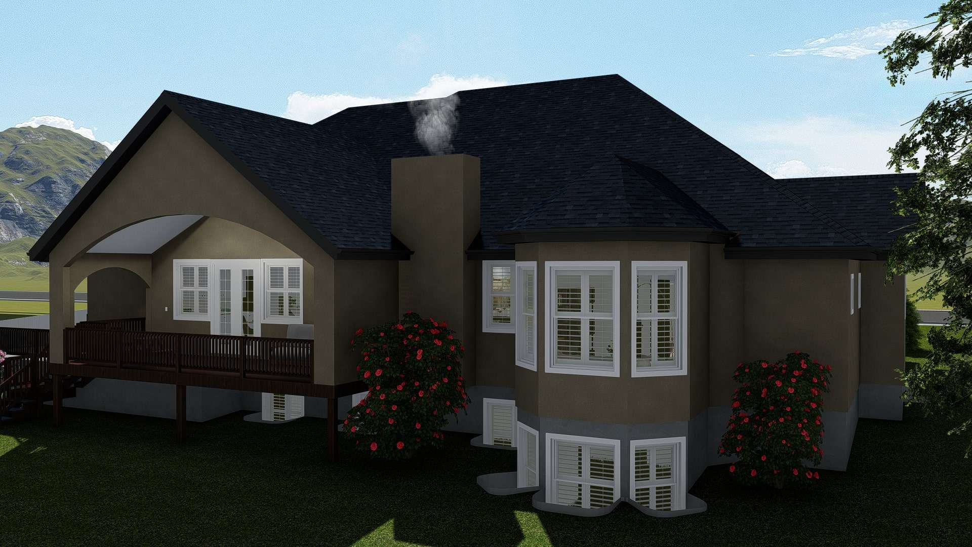 Rear View of this 1-Bedroom, 2428 Sq Ft Plan - 187-1159