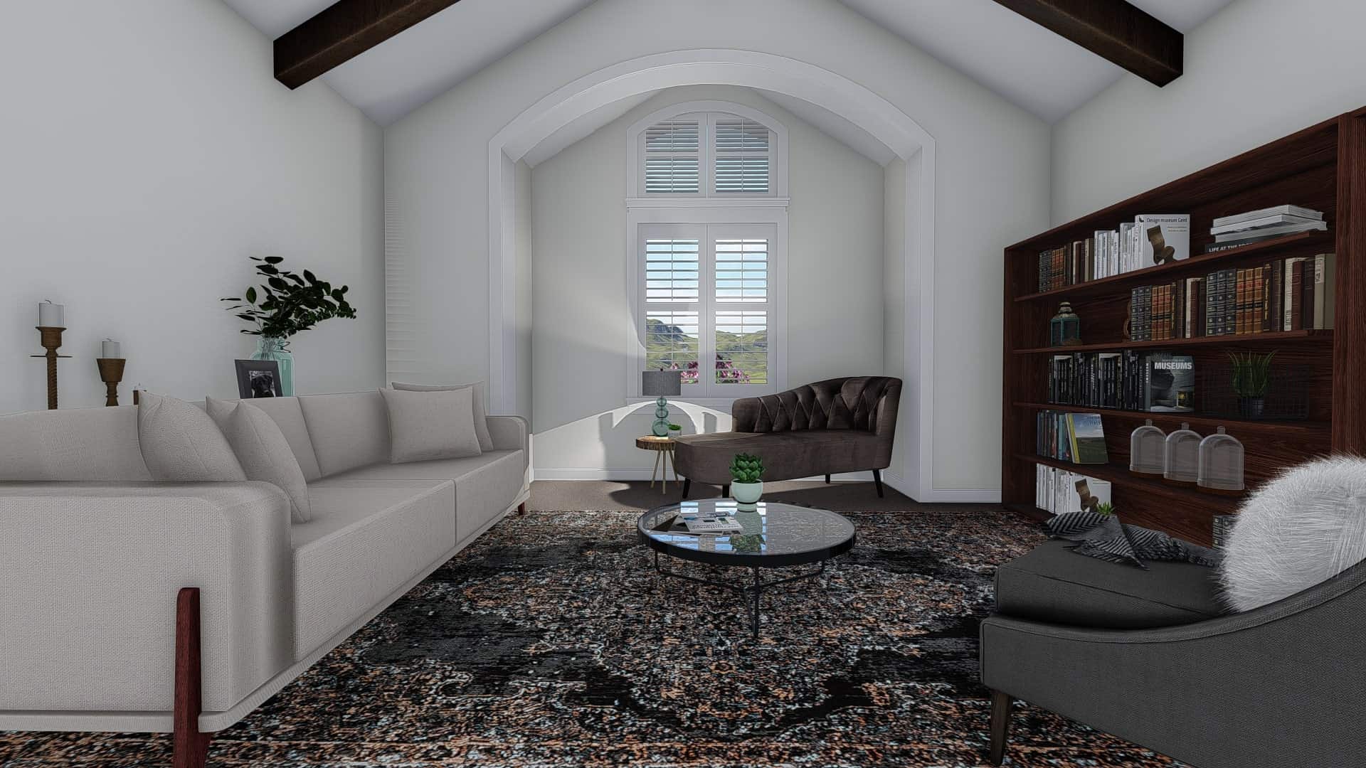 Living Room of this 1-Bedroom, 2428 Sq Ft Plan - 187-1159