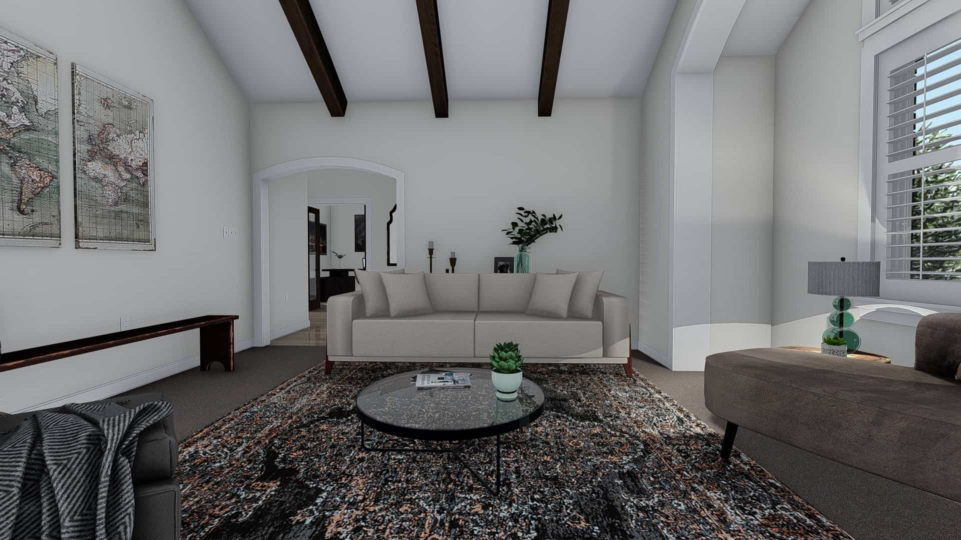 Living Room of this 1-Bedroom, 2428 Sq Ft Plan - 187-1159