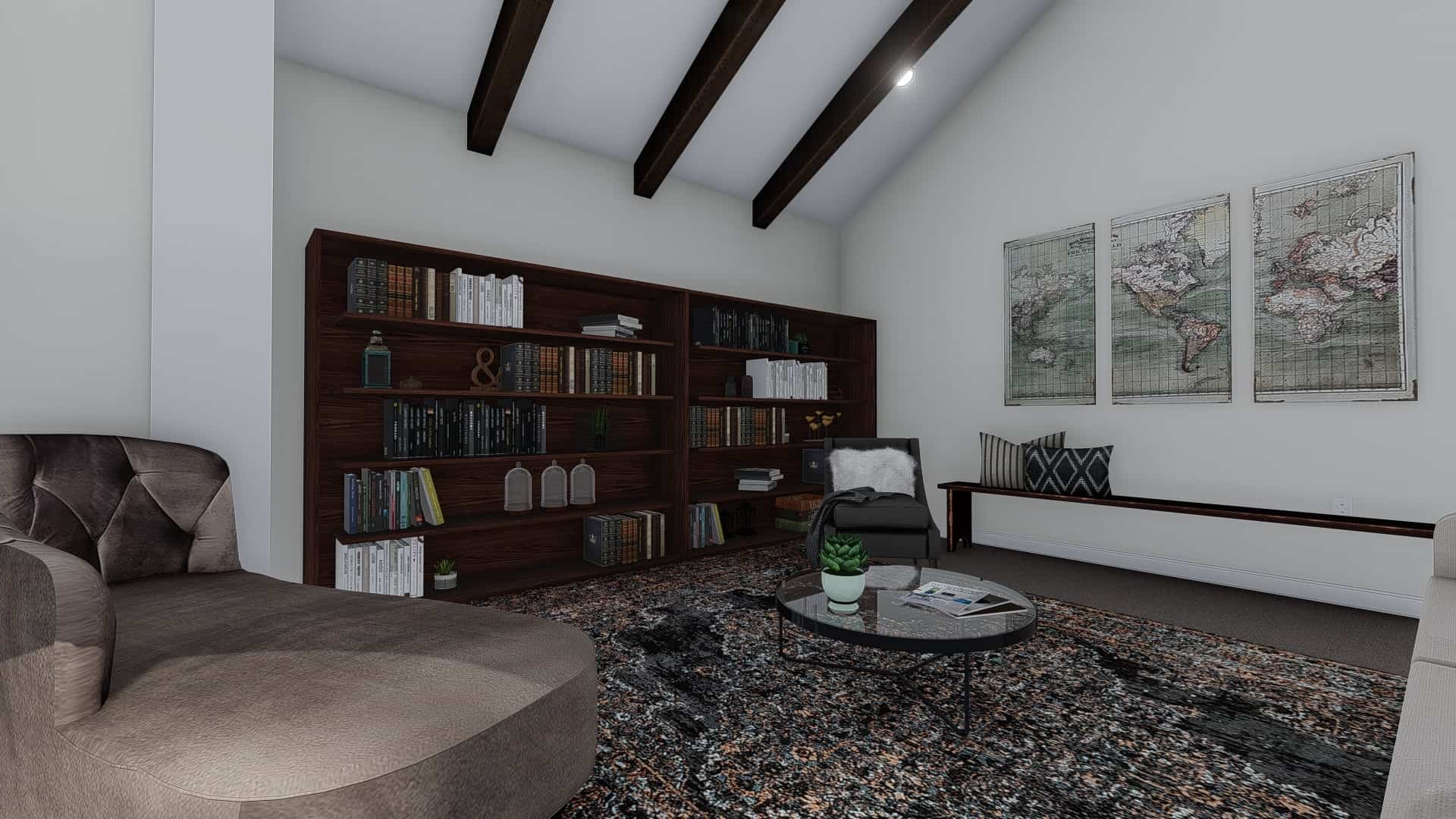 Living Room of this 1-Bedroom, 2428 Sq Ft Plan - 187-1159