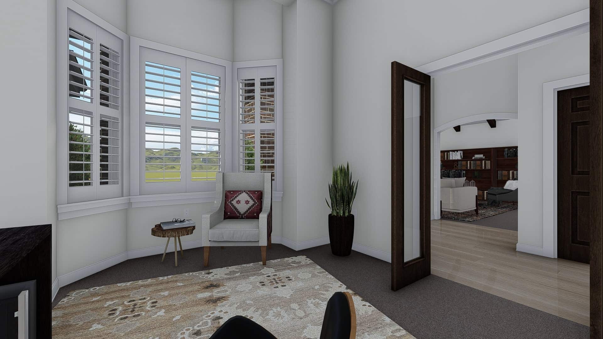 Living Room of this 1-Bedroom, 2428 Sq Ft Plan - 187-1159