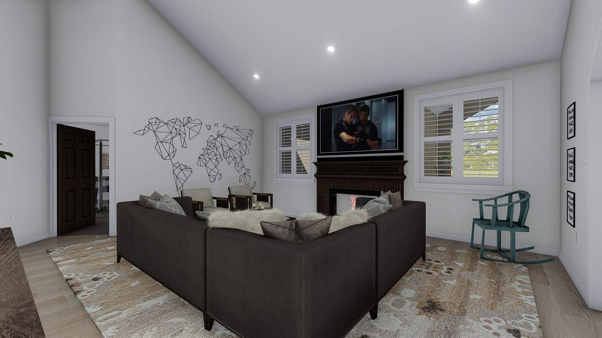 Family Room of this 1-Bedroom, 2428 Sq Ft Plan - 187-1159