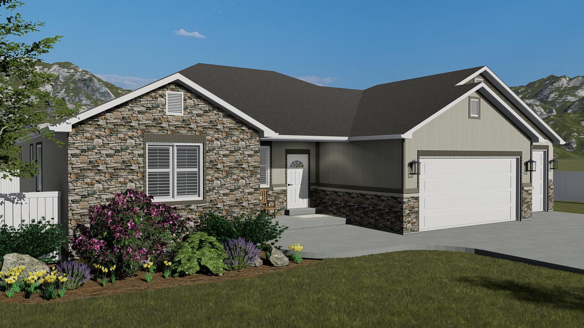 Front View of this 3-Bedroom, 1972 Sq Ft Plan - 187-1160