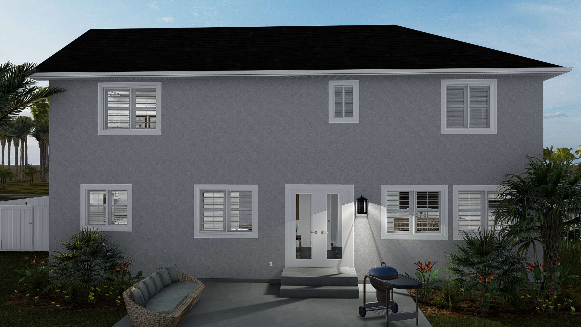 Rear View of this 3-Bedroom, 1827 Sq Ft Plan - 187-1161