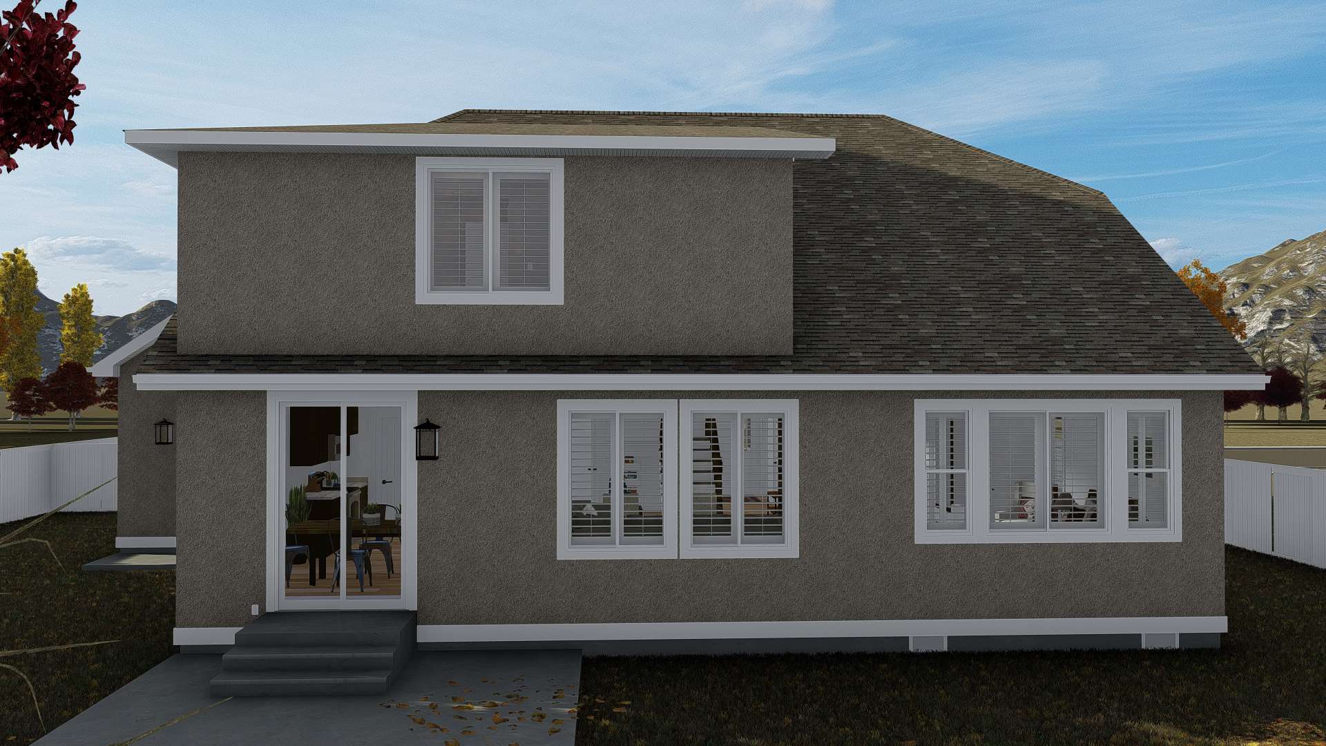 Rear View of this 4-Bedroom, 2710 Sq Ft Plan - 187-1162