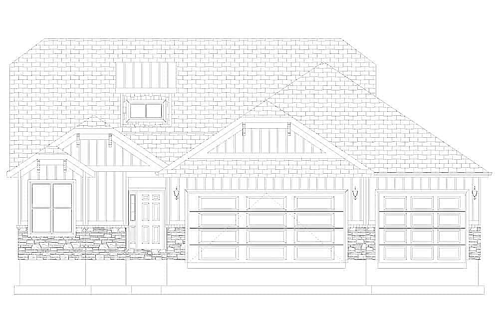 Home Plan Front Elevation of this 4-Bedroom,2710 Sq Ft Plan -187-1162