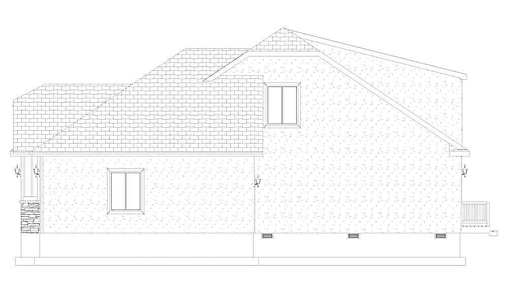 Home Plan Right Elevation of this 4-Bedroom,2710 Sq Ft Plan -187-1162