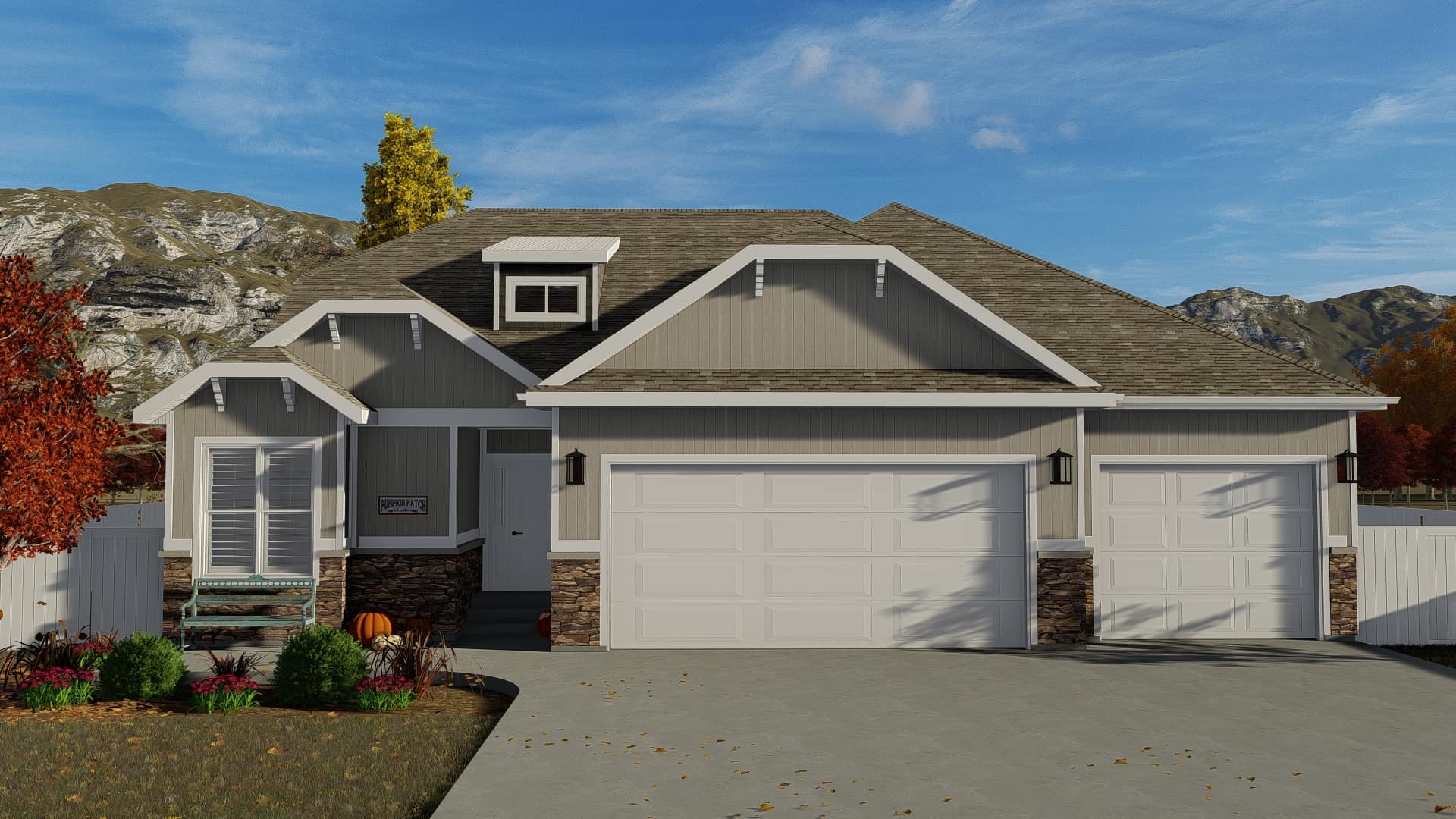 Bungalow home (ThePlanCollection: Plan #187-1162)