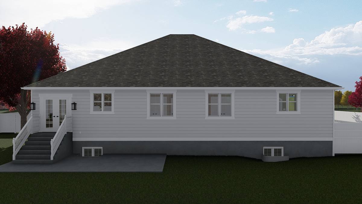 Rear View of this 3-Bedroom, 2244 Sq Ft Plan - 187-1163