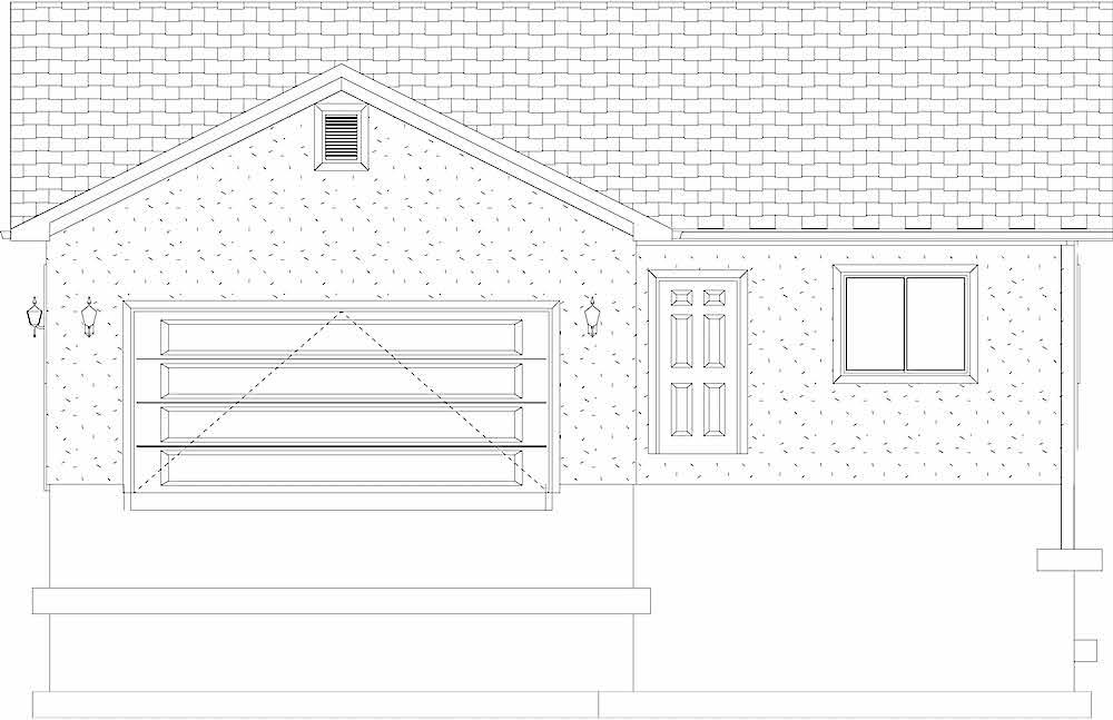 Home Plan Front Elevation of this 2-Bedroom,1069 Sq Ft Plan -187-1164