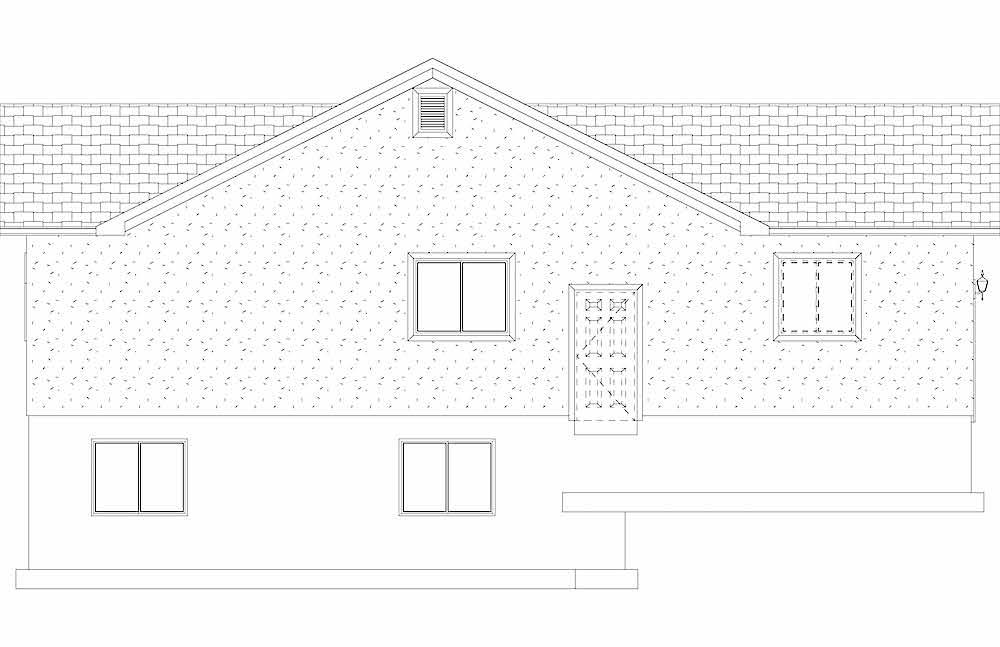 Home Plan Left Elevation of this 2-Bedroom,1069 Sq Ft Plan -187-1164