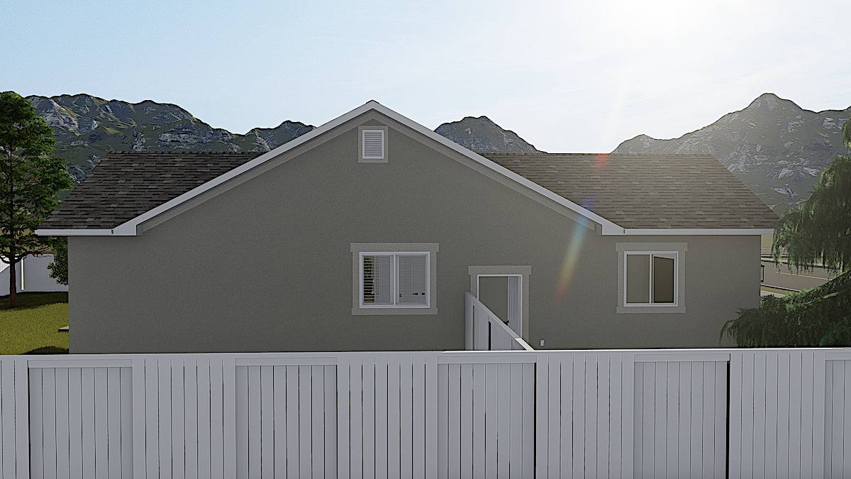 Left Side View of this 2-Bedroom, 1069 Sq Ft Plan - 187-1164