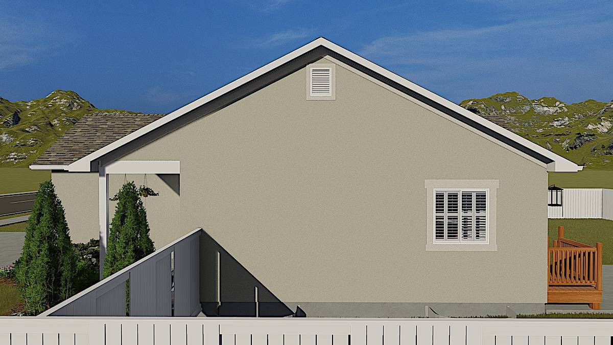 Right Side View of this 2-Bedroom, 1069 Sq Ft Plan - 187-1164