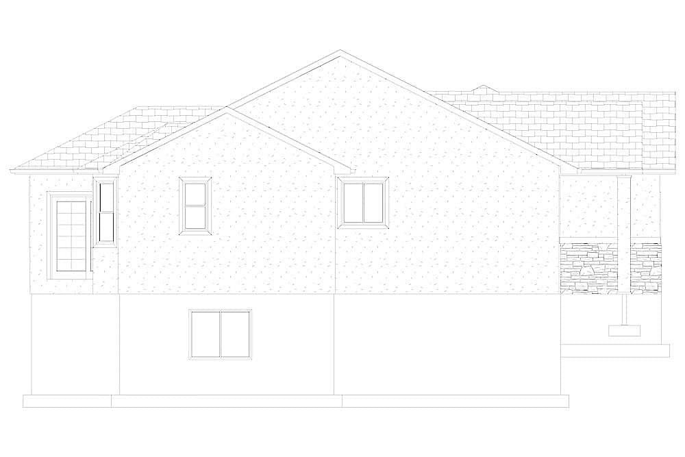 Home Plan Left Elevation of this 3-Bedroom,1644 Sq Ft Plan -187-1165